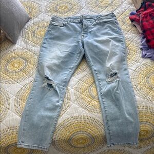 Distressed Light Blue Jeans
